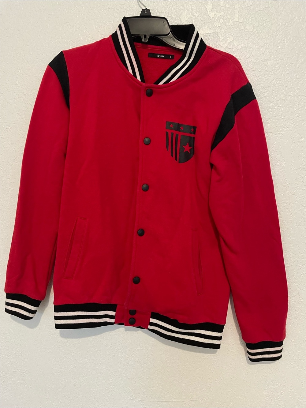 Splash Red and Black Boys Varsity Jacket